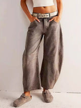 Sephira - Leopard Barrel Jeans