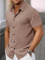 Lightweight Linen Blend Short Sleeve Shirt