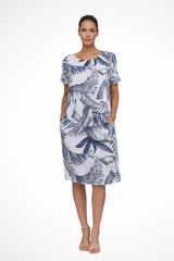 Vestito estivo casual da donna con vestibilità comoda e stampa botanica