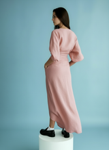 Veniah - V Neck Maxi Dress With Waist Accent