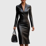 Lia - Women's Bodycon V-Neck Long Sleeve Dress
