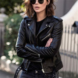 Velmirae - Chaqueta de cuero de alta calidad para mujer