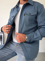 Veste-chemise décontractée pour homme avec fermeture à boutons et poches poitrine