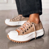 Bellah – Zapatillas de plataforma con cordones para uso diario para mujer