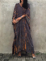 Velora - Printed Kaftan Maxi Dress