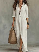 Soline – Maxi Dress Loose Fit With Buttons
