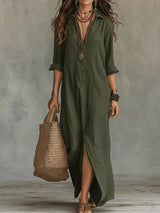 Soline – Maxi Dress Loose Fit With Buttons