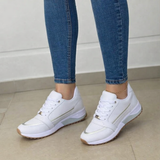 Elenor – Weiße Low-Top-Schnürturnschuhe für Damen