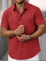 Lightweight Linen Blend Short Sleeve Shirt