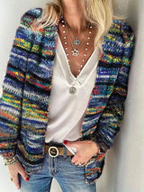 Carmira – Women’s Colourful Striped Knitted Cardigan
