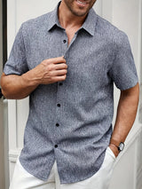 Lightweight Linen Blend Short Sleeve Shirt