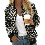Kaelirra - Dámská bomber bunda s leopardím vzorem a zipem