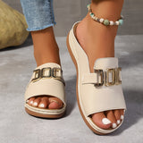 Ameliora – Sandalias planas sin cordones con hebilla para mujer