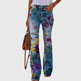 Pantalon large à fleurs