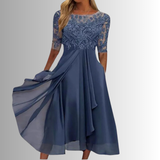 Lhaica - Sukienka z koronką w stylu eleganckim