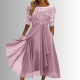 Lhaica - Sukienka z koronką w stylu eleganckim