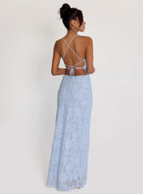 Women's Floral Maxi Dress with Thin Straps