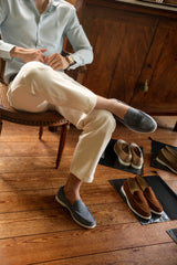 Men's Suede-Look Slip-On Loafers with Comfort Sole