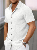 Lightweight Linen Blend Short Sleeve Shirt