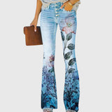 Pantalon large à fleurs