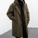 Jorven – Gabardina larga con capucha para hombre