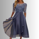 Lhaica - Sukienka z koronką w stylu eleganckim