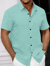 Lightweight Linen Blend Short Sleeve Shirt