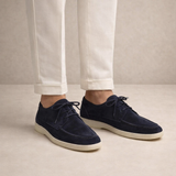 Men's Suede Leather Lace-up Loafers - Regular Fit