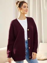 Alenya – Women’s Oversized Cardigan with V-Neck and Button Fastening