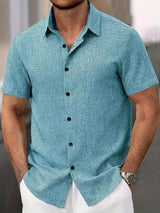 Lightweight Linen Blend Short Sleeve Shirt