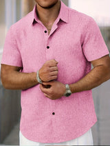 Lightweight Linen Blend Short Sleeve Shirt