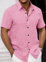 Lightweight Linen Blend Short Sleeve Shirt