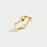 Clarise - Adjustable Ocean Wave Ring Sterling Silver Gold Plated