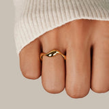 Clarise - Adjustable Ocean Wave Ring Sterling Silver Gold Plated