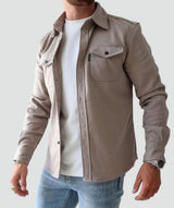 Veste-chemise décontractée pour homme avec fermeture à boutons et poches poitrine