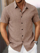 Lightweight Linen Blend Short Sleeve Shirt