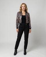 Zafrina - Womens Sequin Bomber Jacket