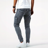 Men's Stretch Cargo Jeans – Casual Slim Fit Denim Pants