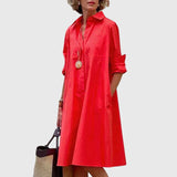 Avelyn – Midi Dress With Pockets for Effortless Elegance