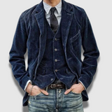 Men's Premium Classic Tailored Vintage Blazer and Vest Set