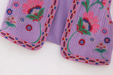 Boho-Style Floral Embroidered Vest with Open Front