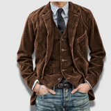 Men's Premium Classic Tailored Vintage Blazer and Vest Set