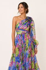 Women's Floral Maxi Dress with Side Split