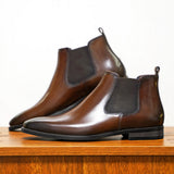 Chelsea Boots Men – Elastic Side Panels & Sleek Almond Toe