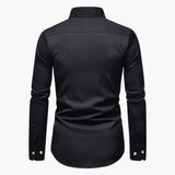 Men's slim fit shirt with patterned collar and cuffs