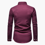 Men's slim fit shirt with patterned collar and cuffs