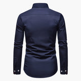Men's slim fit shirt with patterned collar and cuffs
