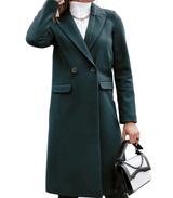 Long Coat with Buttons and Pockets for Women