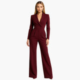 Women's wrap jumpsuit with defined waist