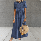 Sandra – Denim Maxi Summer Dress